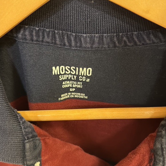 Used Mossimo Men’s S S/S red and blue striped polo shirt - Picture 2 of 7